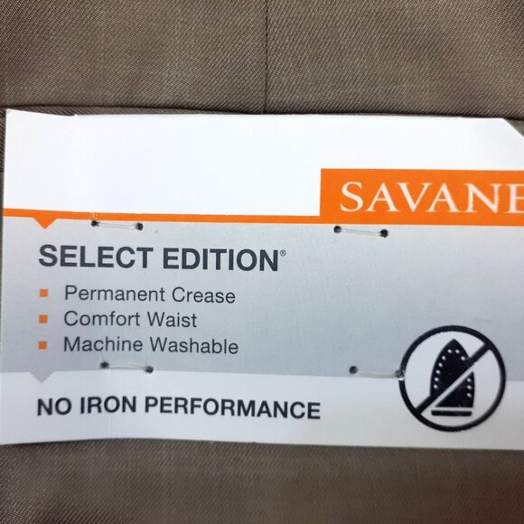 Savane Dress Pants Mens 42x32 Brown Select Edition Pleated Comfort Waist NWT - Picture 4 of 13